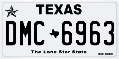 TX license plate DMC6963