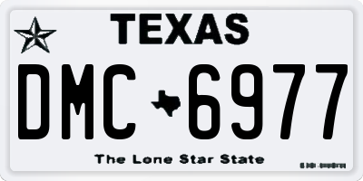 TX license plate DMC6977