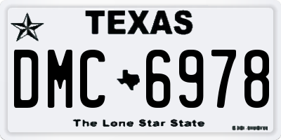 TX license plate DMC6978