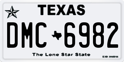 TX license plate DMC6982