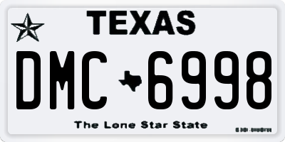 TX license plate DMC6998