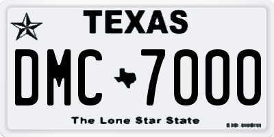 TX license plate DMC7000