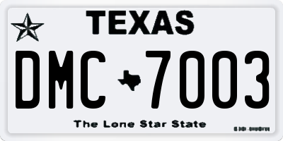 TX license plate DMC7003