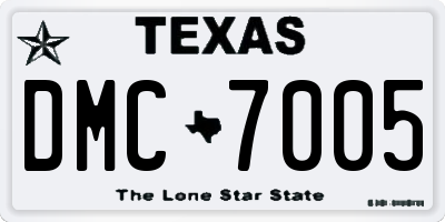 TX license plate DMC7005
