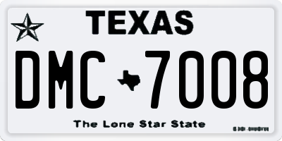 TX license plate DMC7008