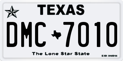 TX license plate DMC7010