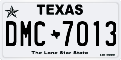 TX license plate DMC7013