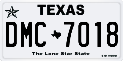 TX license plate DMC7018