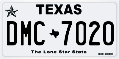 TX license plate DMC7020