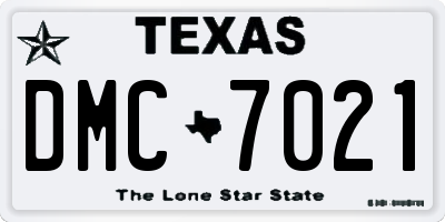 TX license plate DMC7021