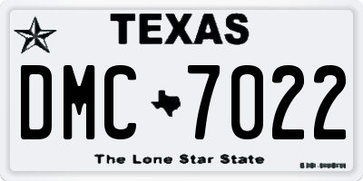 TX license plate DMC7022