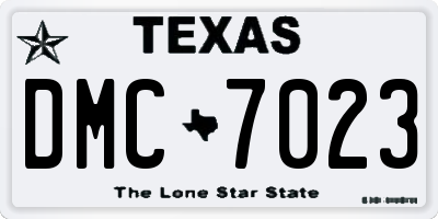 TX license plate DMC7023