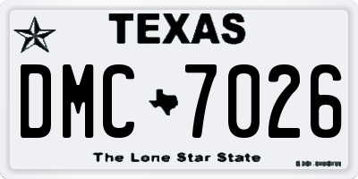 TX license plate DMC7026
