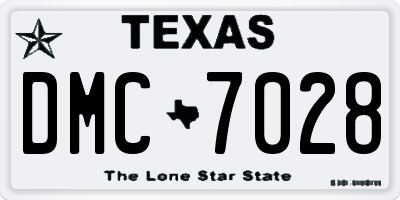 TX license plate DMC7028