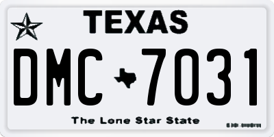 TX license plate DMC7031