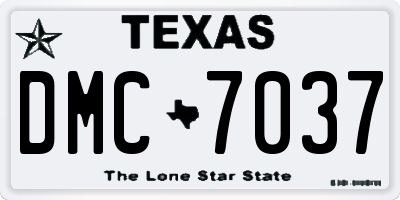 TX license plate DMC7037