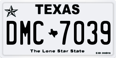 TX license plate DMC7039