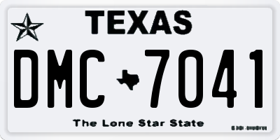 TX license plate DMC7041