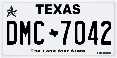 TX license plate DMC7042