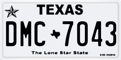 TX license plate DMC7043