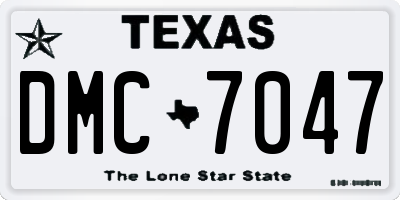TX license plate DMC7047