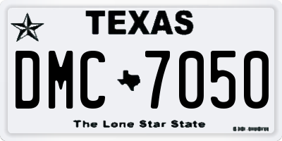 TX license plate DMC7050