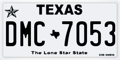 TX license plate DMC7053