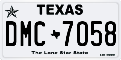 TX license plate DMC7058
