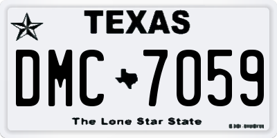 TX license plate DMC7059
