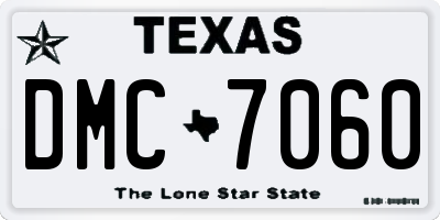TX license plate DMC7060