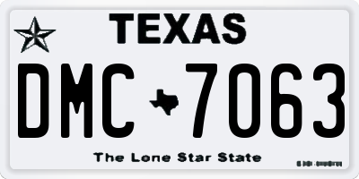 TX license plate DMC7063