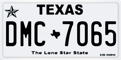 TX license plate DMC7065