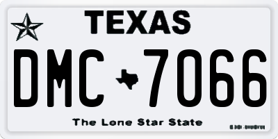 TX license plate DMC7066
