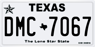 TX license plate DMC7067