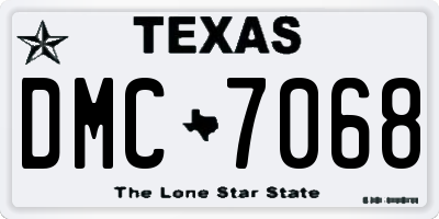 TX license plate DMC7068