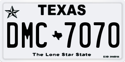 TX license plate DMC7070
