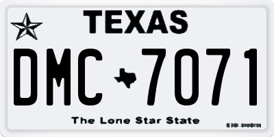 TX license plate DMC7071