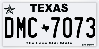 TX license plate DMC7073