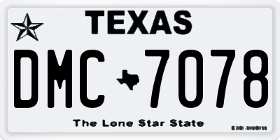 TX license plate DMC7078