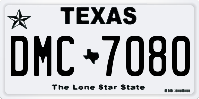 TX license plate DMC7080