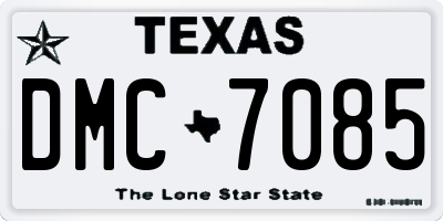 TX license plate DMC7085