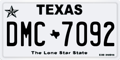 TX license plate DMC7092