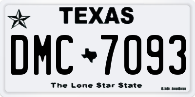 TX license plate DMC7093