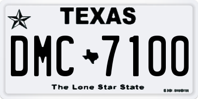 TX license plate DMC7100