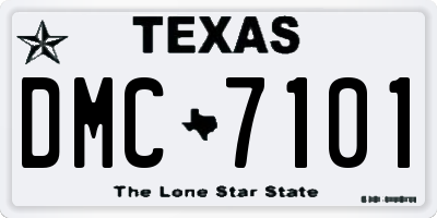 TX license plate DMC7101