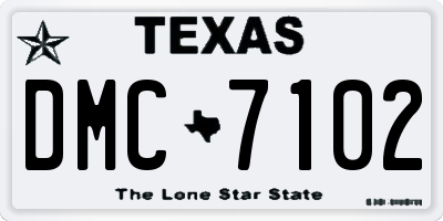 TX license plate DMC7102