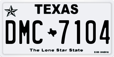 TX license plate DMC7104