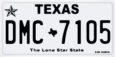 TX license plate DMC7105