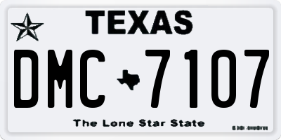 TX license plate DMC7107