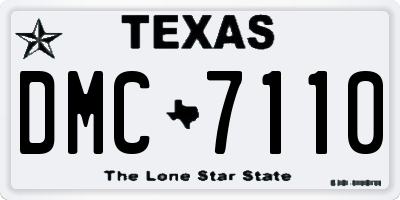 TX license plate DMC7110